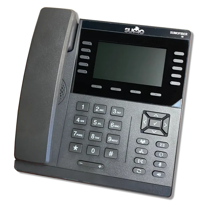 SumoFiber VoIP desk phone replacing an analog POTS line