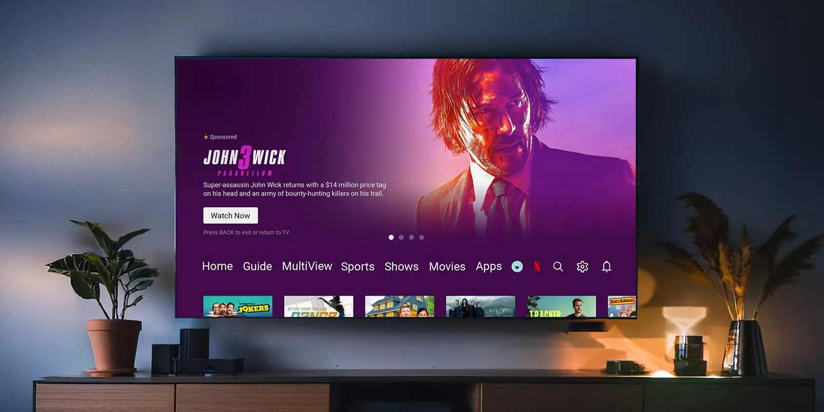 Sumo Stream combining live TV, streaming apps, and on-demand in one interface